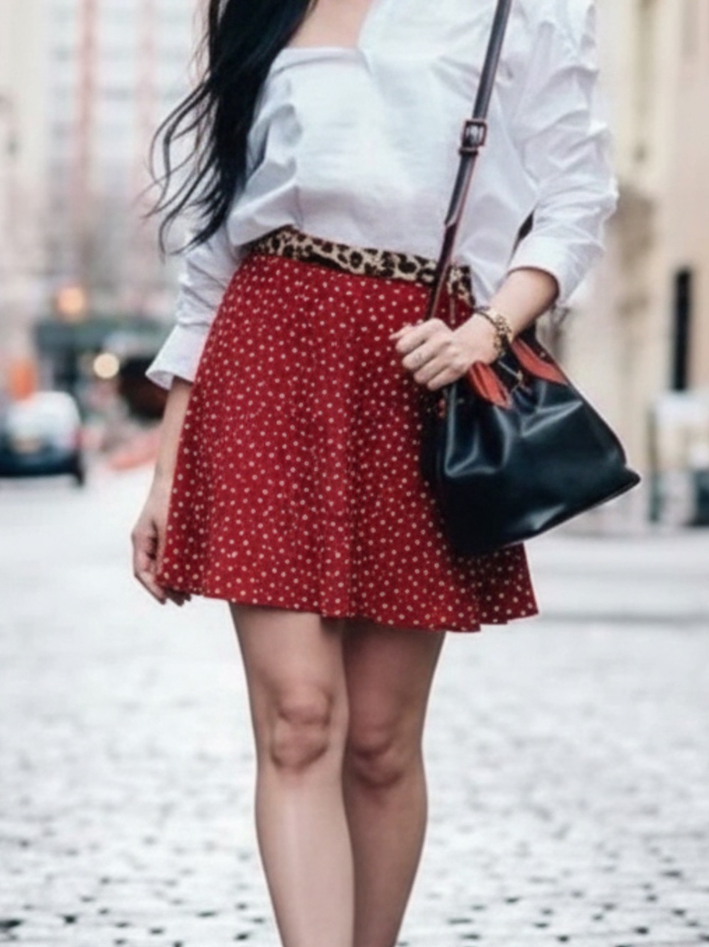 SHEIN Red White Heart Pattern A Line Flared Mini Skirt Skort Size Medium